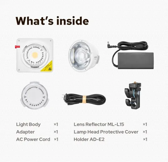 Godox 휴대용 LED 조명, 비디오 녹화 및 라이브 스트리밍용 사진 램프, 온보드 및 앱 제어, 2 색 ML100Bi, 120W