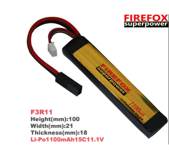 

1 шт. 100% оригинальный FireFox 11,1 В 1100 мАч 15C Li Po AEG Airsoft аккумулятор F3R11 Прямая поставка