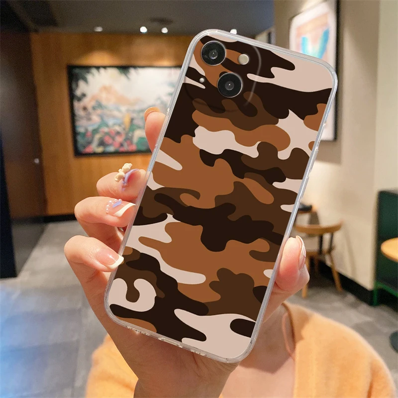 Camouflage TPU Clear Soft Cover Phone Case