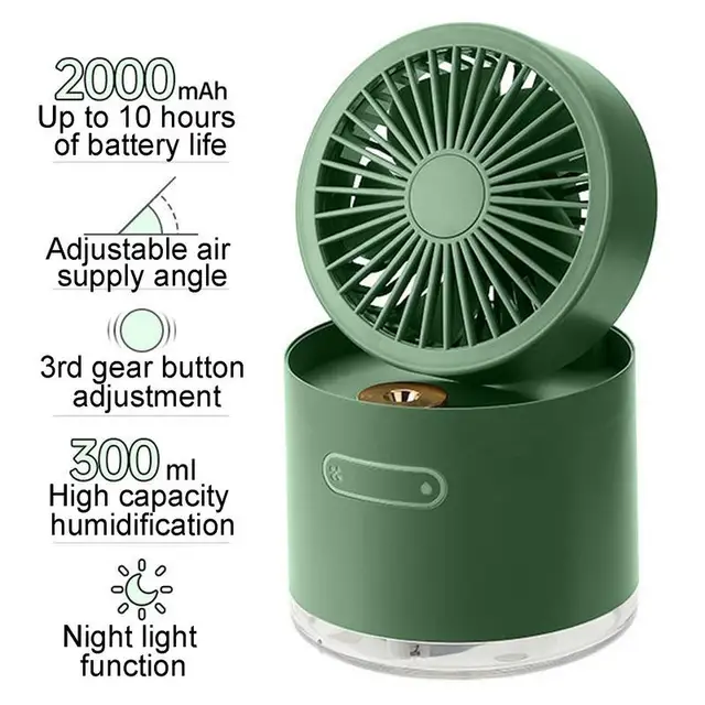 Állítható Utazási Ventilátor, Világítókkal Az Irodák Számára Nyári Kézi Kis Ventilátor Több Tartományban Újratölthető - Image 6