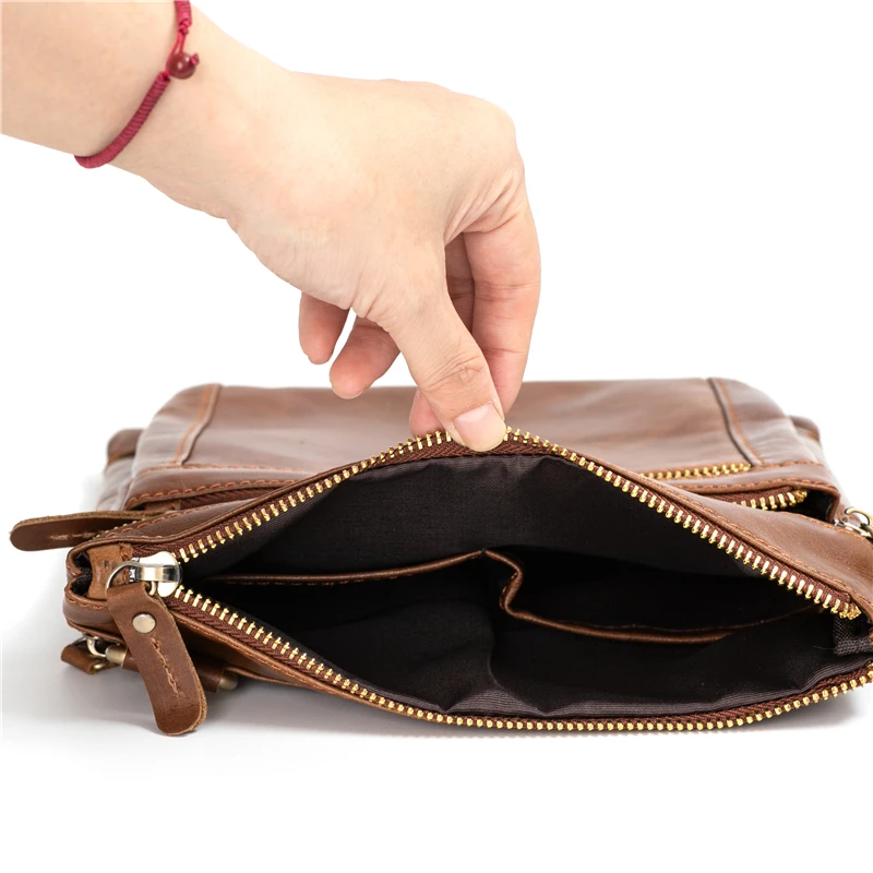 Genuine Leather Men's Crossbody Shoulder Bag - Stylish Messenger Bag