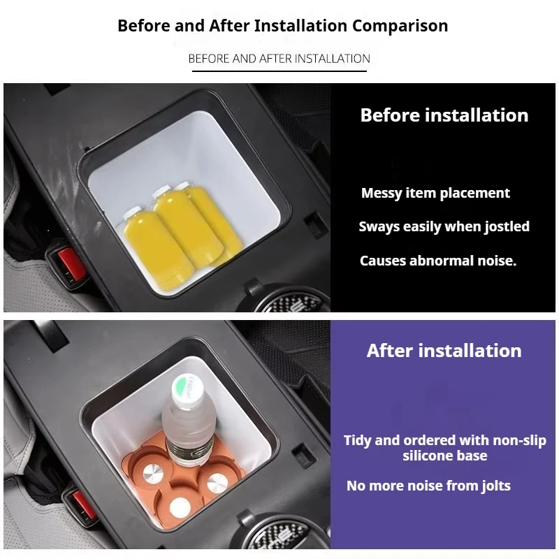 BYD Sealion 06 EV/DMI 냉장고 실리콘 보호 패드 미끄럼 방지 냉장고 매트 컵 홀더 자동차 인테리어 액세서리