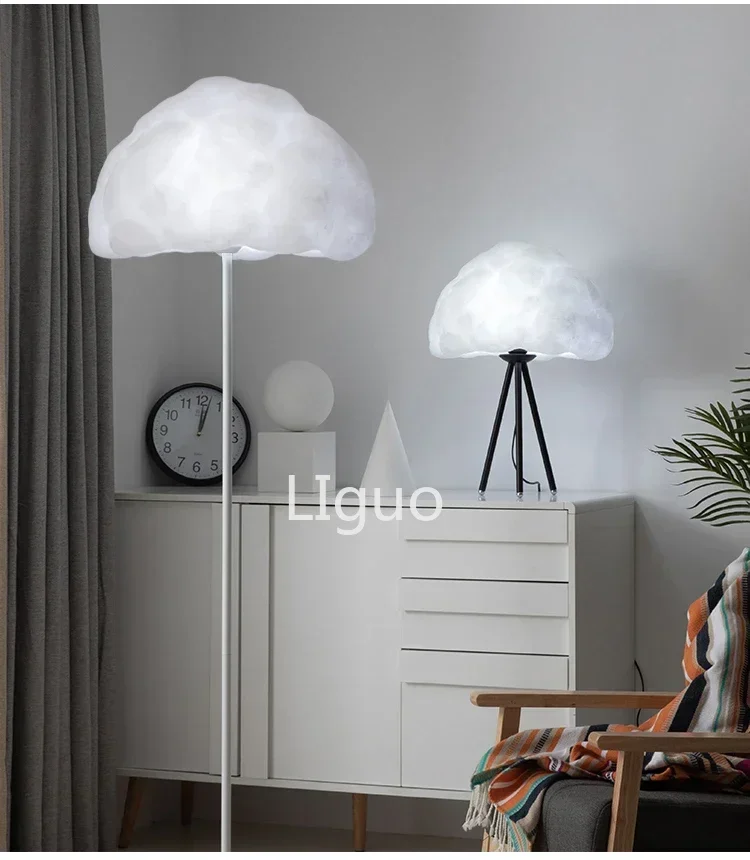 Description Picture 4 of itemCloud Art Desk Lamp living room bedroom bedside lamp warm girl white cloud decorative vertical floor lamp