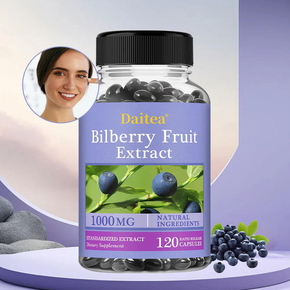 Bilberry Fruit Extract - Supports Eye Health, Nourishes Eyes, Promotes Healthy Vision, Antioxidant, Gluten-Free, Non-GMO