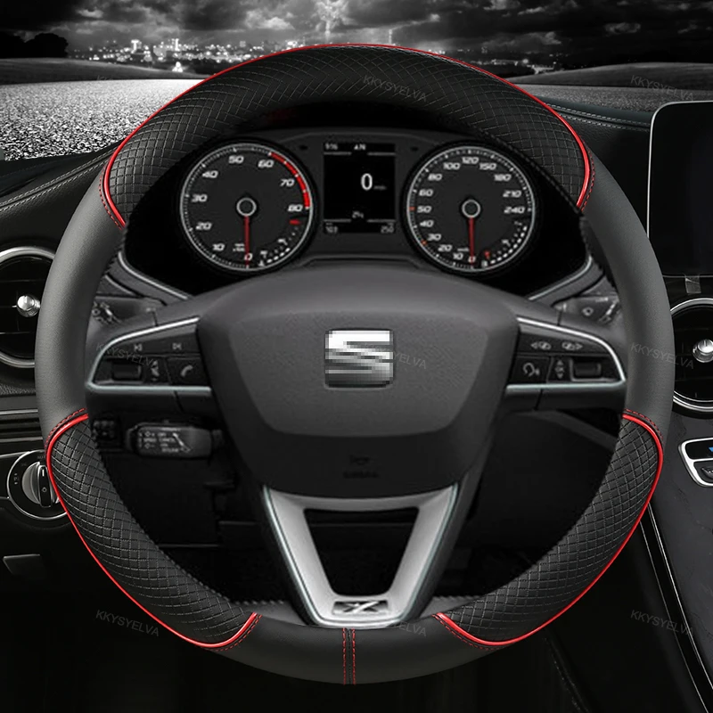 Stuurwielbeschermer Microfiber Lederen Auto Stuurhoes Antislip