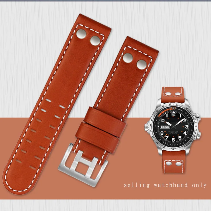 20Mm 22Mm Bracciale Per Hamilton Khaki Aviation Watch H77616533 H77616533 Cinturino Per Orologio Cinturino Da Uomo In Vera Pelle Jazz Field