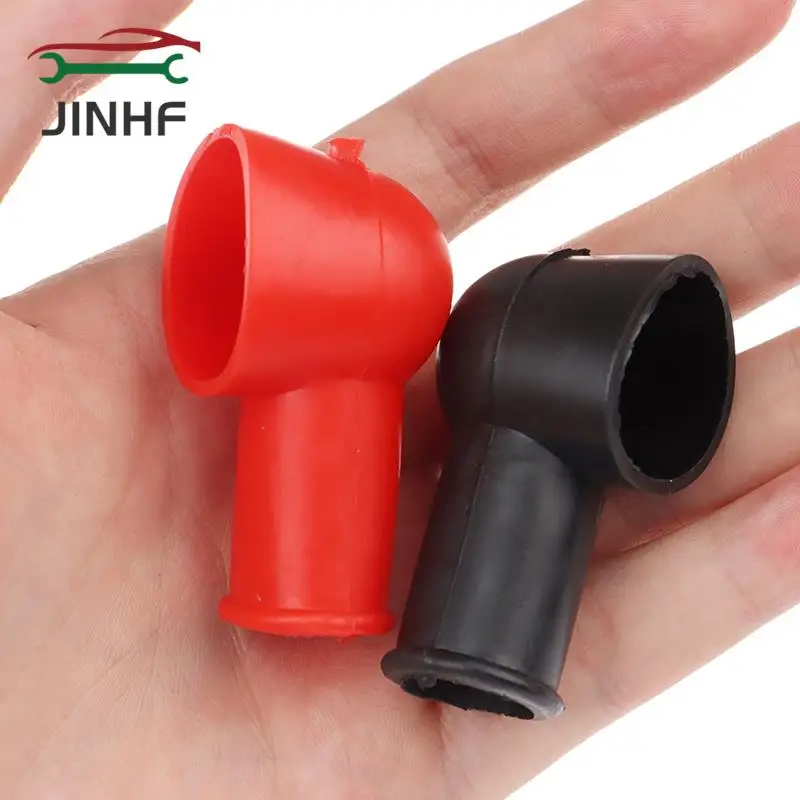 2pcs Rubber Car Motorcycles Battery Negative Positive Terminal Cover Cap Boot Insulating Protector Replacement Batteries Acc