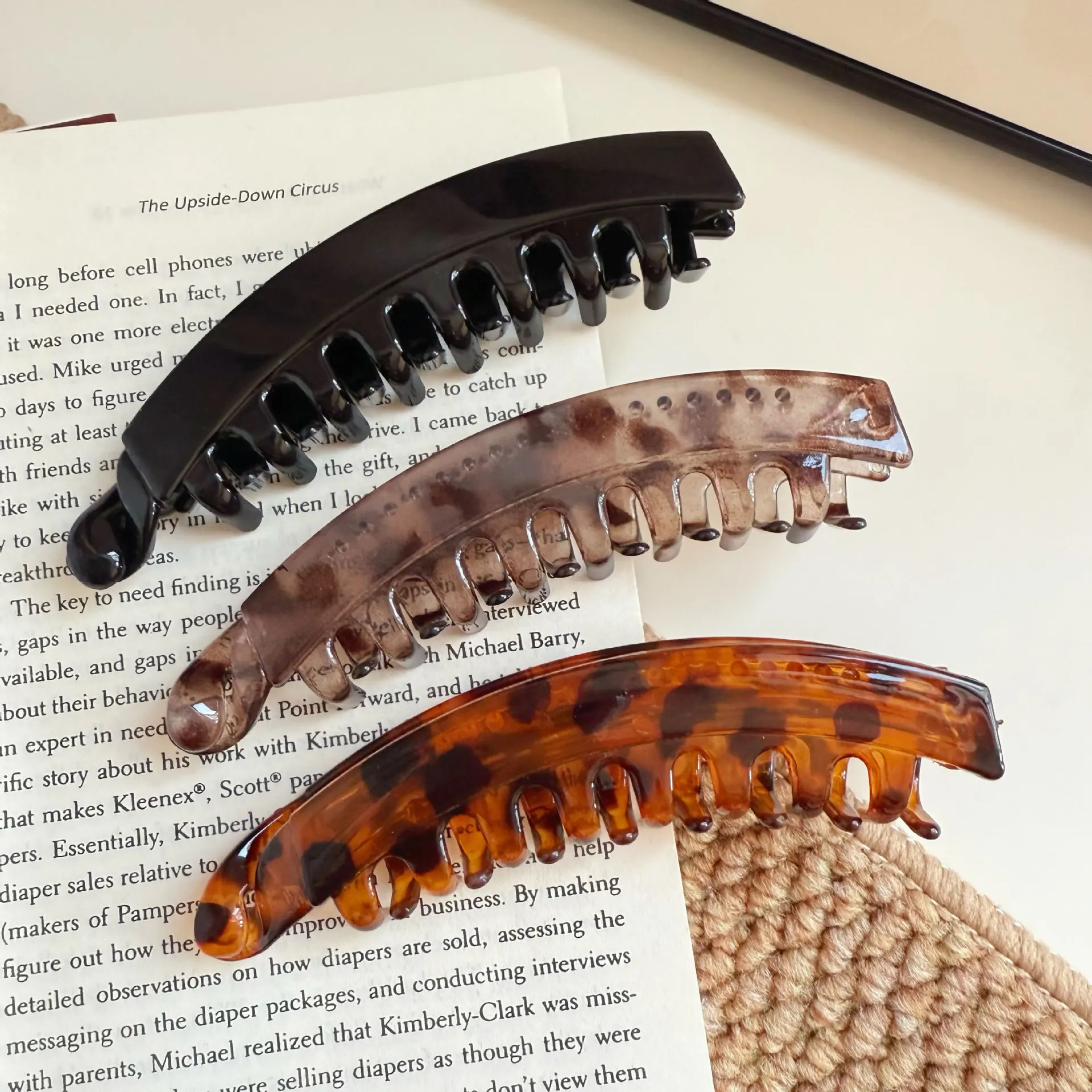 Haarspange in Form einer Schildkröte, Bananen-Haarspange, fischförmige Haarnadel für Damen, Haarklammern, Twist-Klammer, Pferdeschwanz-Haarspangen, Kopfschmuck, Haar-Accessoires – Detail 6