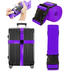 Enhanced Adjustable Luggage Straps with Quick - Release Buckle (Purple)