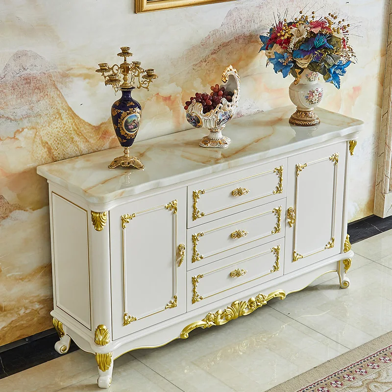 

1New European-style marble TV cabinet coffee table combination living room small-sized background wall cabinet furniture solid