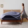 Dreamreal Cooling Bed Sheet Set 100% Bamboo Bedding Sheets Hotel Luxury Fitted & Flat Sheet Pillowcase Silky Soft Breathable 4