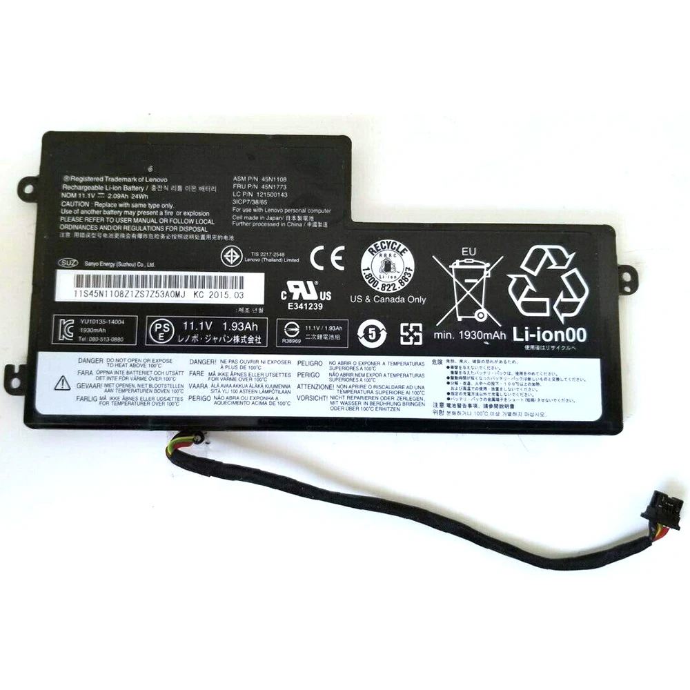 Bteri 45N1126 do Lenovo ThinkPd T450 X240 X250 Encore Energy 2060mh