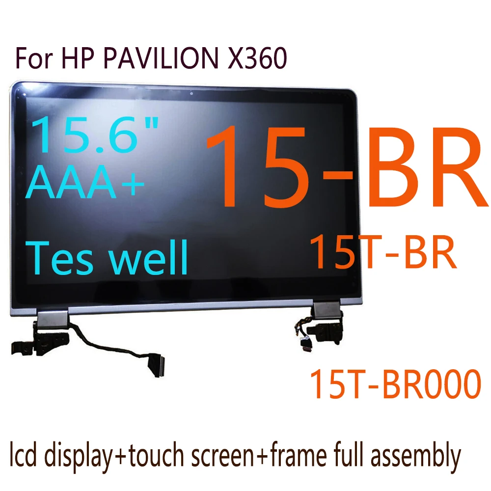 

15.6 Inch LCD For HP PAVILION X360 15T-BR 15-BR SERIES 15T-BR000 LCD DISPLAY TOUCH SCREEN Full Assembly HD FHD Silver Gold