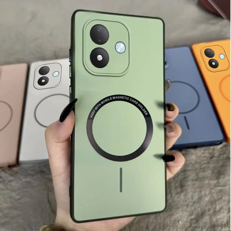 Matte Color Block Soft TPU Shockproof Back Case with Magsafe Wireless Charging Compatibility