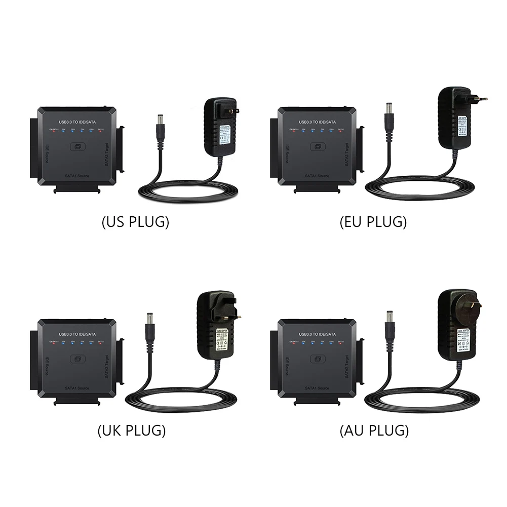 USB 3.0 To SATA IDE ϵ ̺   8TB 5Gbps 12V 2A   ġ LED ǥñ, 2.5 3.5 ġ  HDD/SSD 