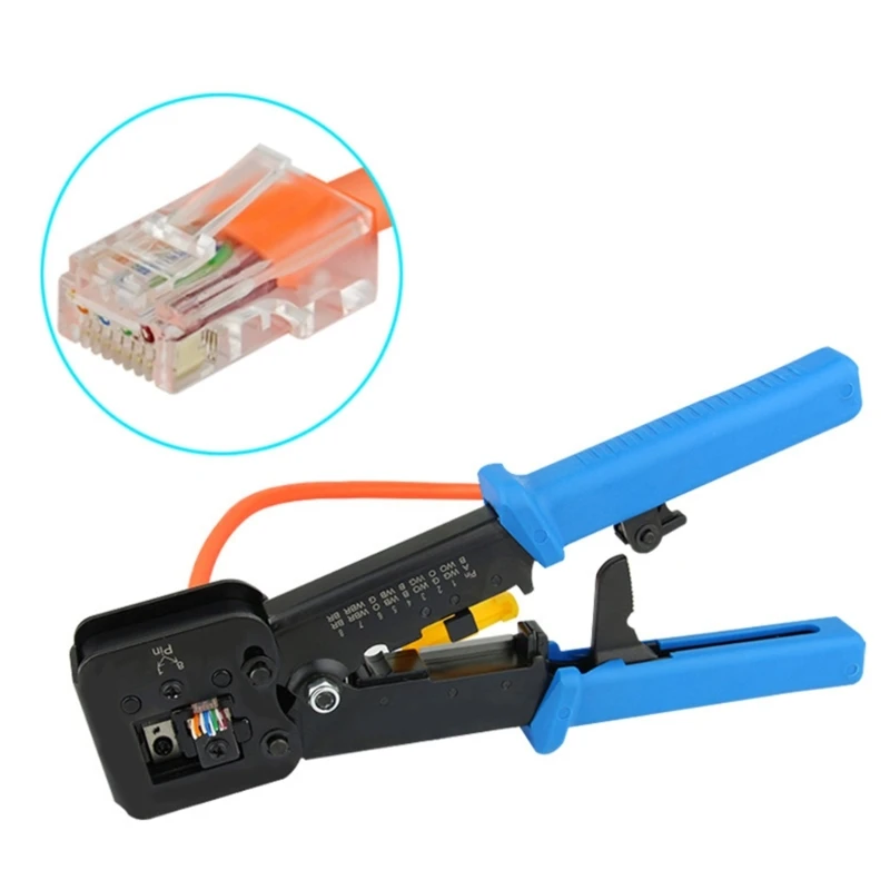 6P/8P RJ45 압착 펜치 도구 손 LAN 케이블 스트리퍼 와이어 절단 압착