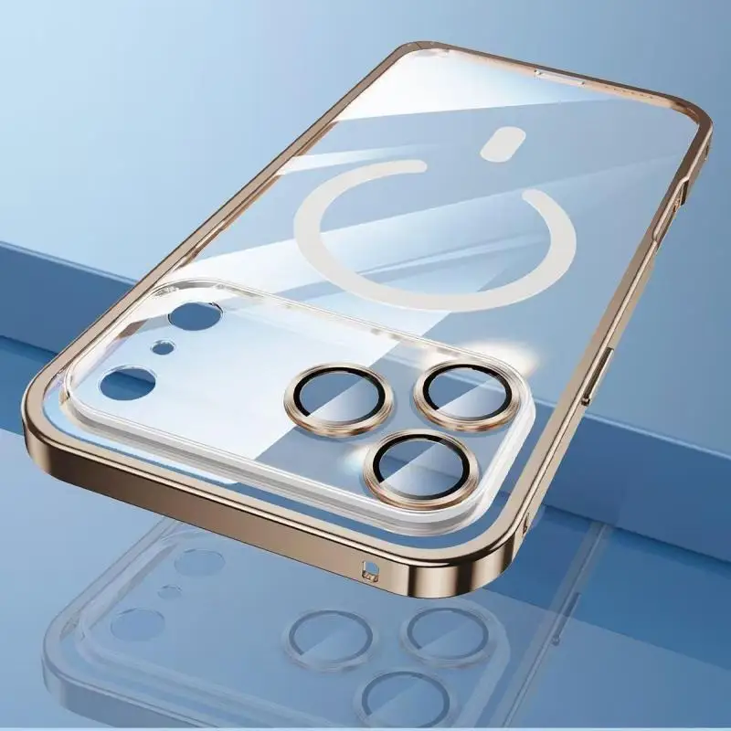 Premium Semi-Transparent Aluminum Alloy Case for Magnetic Wireless Charging