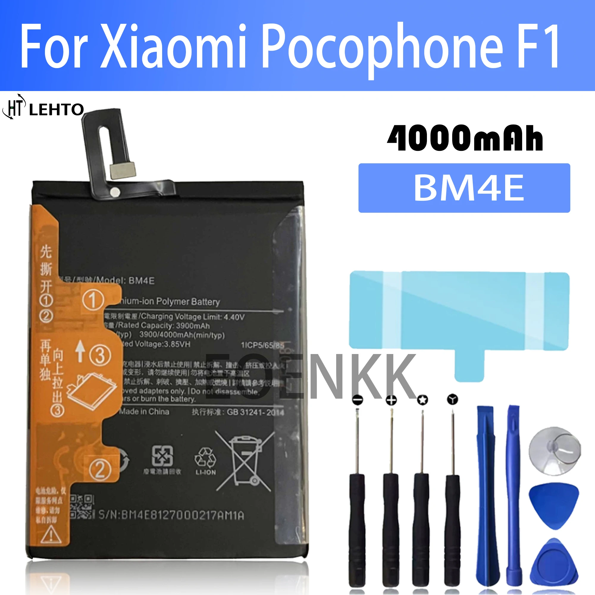 

New 100% high capacity BM4E Battery For Xiaomi Pocophone F1 phone Batteries Bateria +Tools