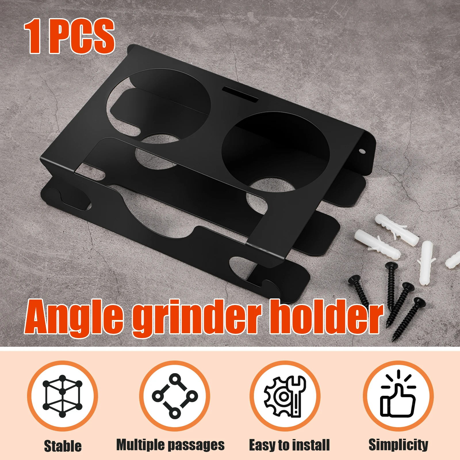 Angle Grinder Holder and Spray Bottle Storage Rack with Cord Hanger Wall Mount Bracket For Garage and Workspace Cutters Polisher
