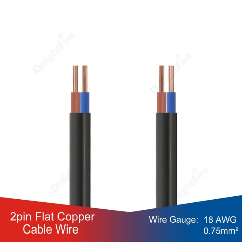 Cavo Marrone Blu A 2 Pin Con Rivestimento Resistente Al Fuoco Cavo Di Collegamento Elettrico 18 Awg Cavo Di Prolunga Per Lampada A Led Cavo Per Altopa