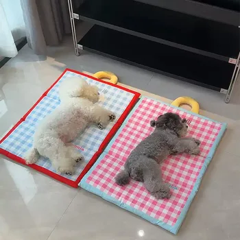 Dog Cooling Mat Plaid Large Summer Pet Cold Bed for Small Big Dogs Cat Durable Blanket Sofa Cat Ice Pad Blanket Pet Supplier