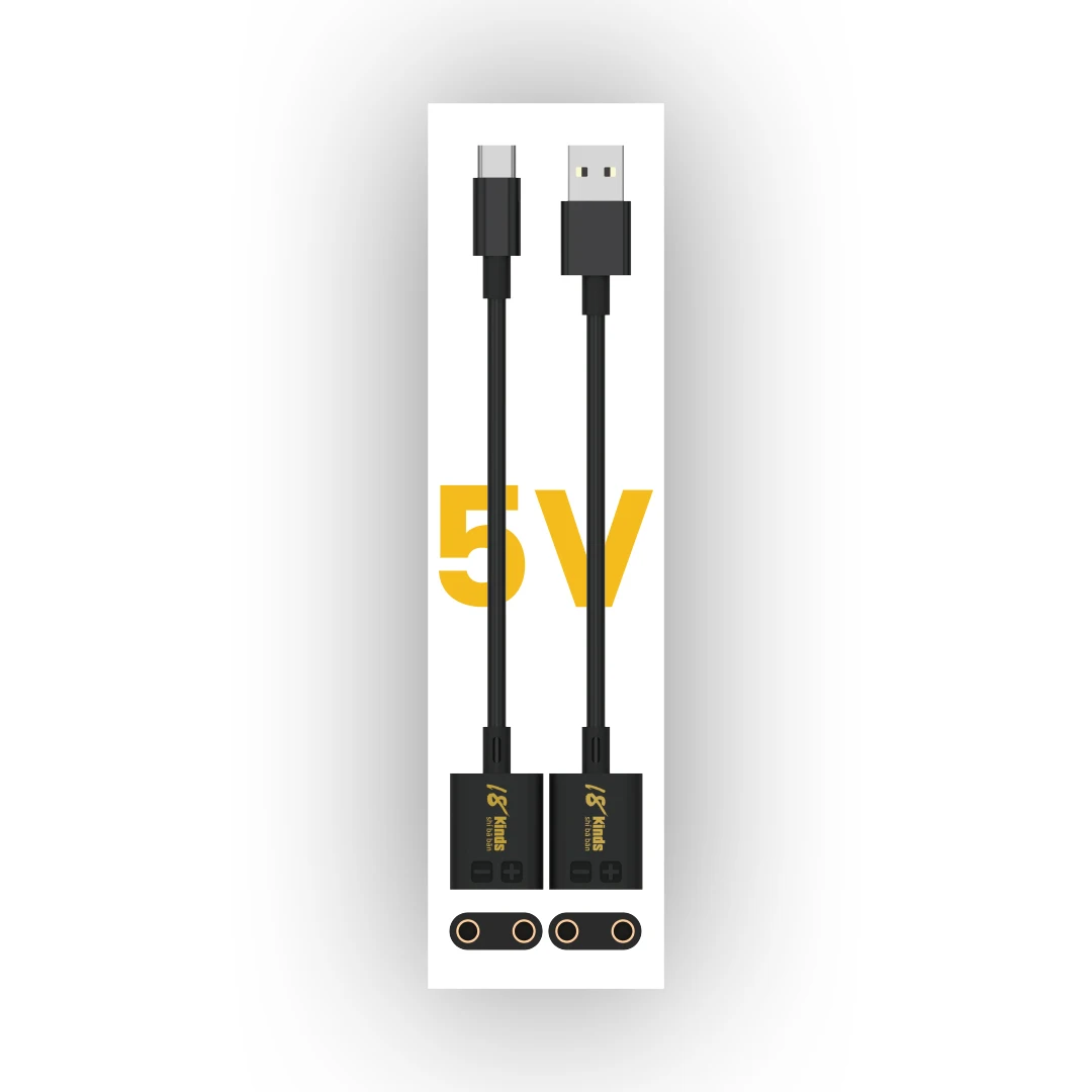 18종 USB-A/타입-C에서 4mm 바나나 플러그 데이터 케이블 20cm 전원 코드 휴대폰 충전 및 수리 도구에 적합