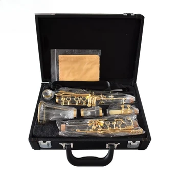 Special Crystal Clarinet Bb 17 Keys Gold Plated / Playing Wind Instruments