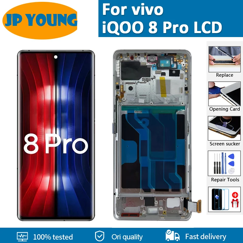 

ЖК-дисплей AMOLED 6,78 дюйма для vivo iQOO 8 Pro, дигитайзер в сборе для vivo iQOO 8Pro V2141A I2017, сменный ЖК-экран, оригинал