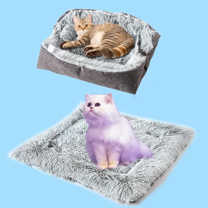 

New Online Celebrity Pet Mat Plush Kennel Small Dog and Cat Mat Autumn and Winter Dual-use Cat Nest Cat Bed