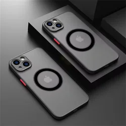 Matte Magnetic Wireless Charge Clear Case with MagSafe Compatibility for iPhone 11 Pro Max (Black)