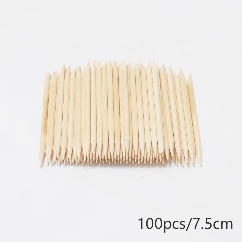 Nail Art Orange Wood Cuticle Sticks - Precision Manicure Tools for Gel Polish and Nail Design
