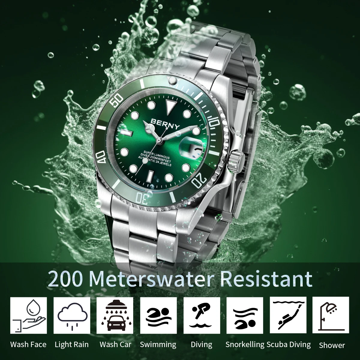 ダイバーウォッチ NH35 自動巻き 腕時計 機械式 1000m 防水 Amazon.co.jp: ENRIVA ダイバーズウォッチ 自動巻き 腕時計 日付