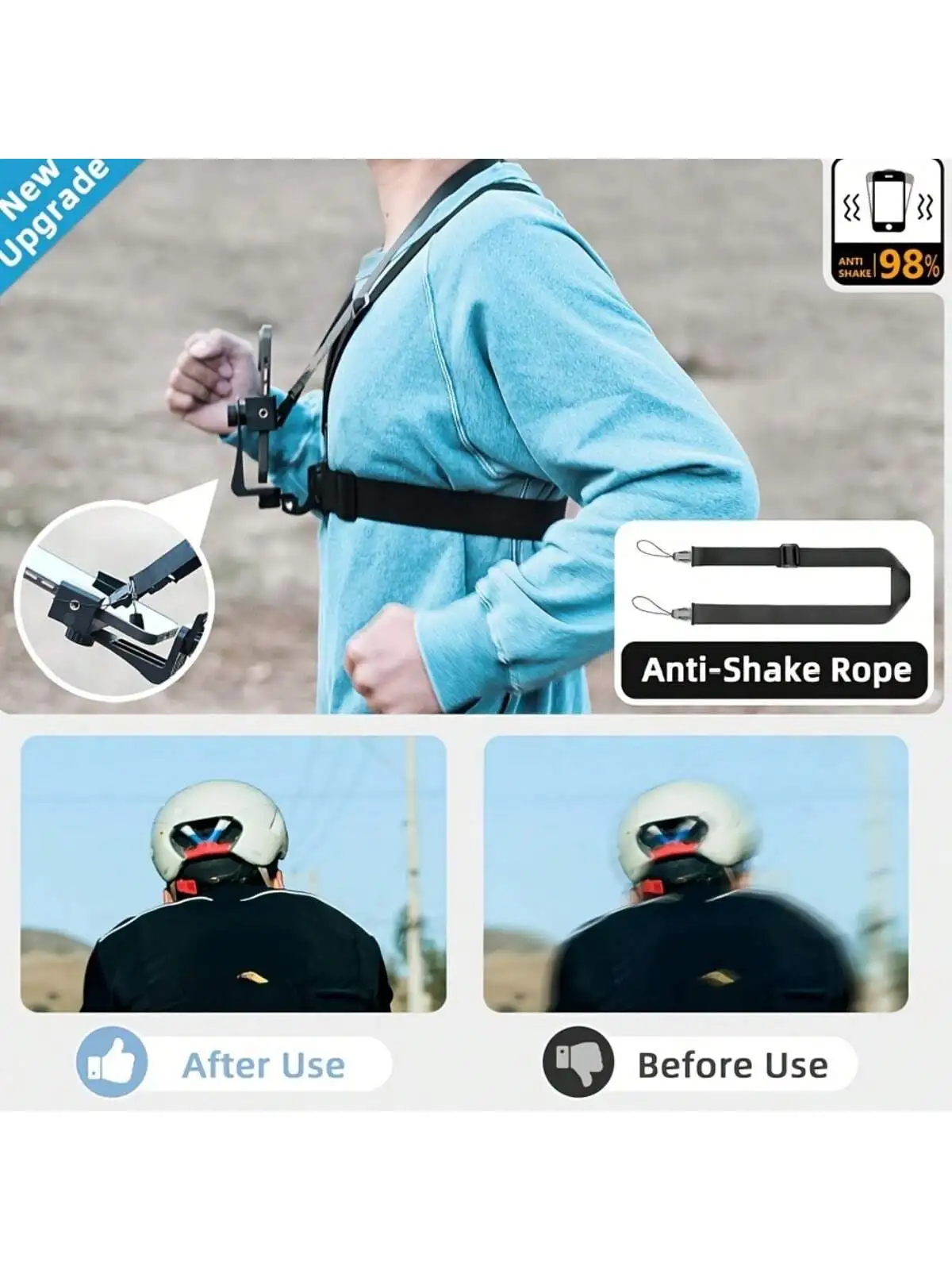 Stabilisateur de téléphone pectoral anti-vibration pour GoPro Hero 11/10/9 Insta360