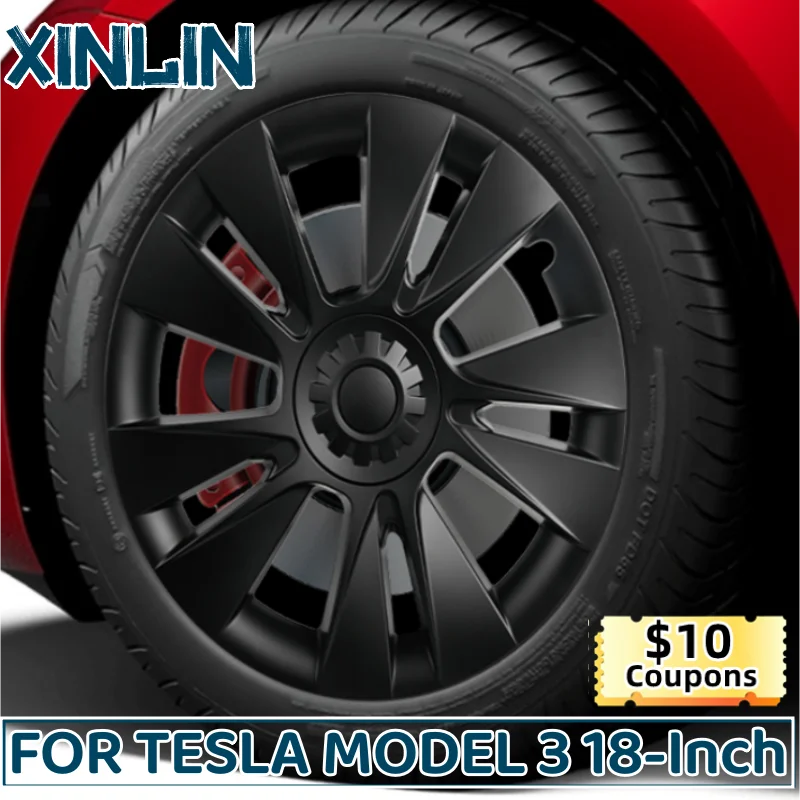 

4PCS Wheel Caps Replacement Performance Hub Cap Automobile Hubcap Full Rim Cover Accessories for 18 Inch Tesla Model 3 2018-2023