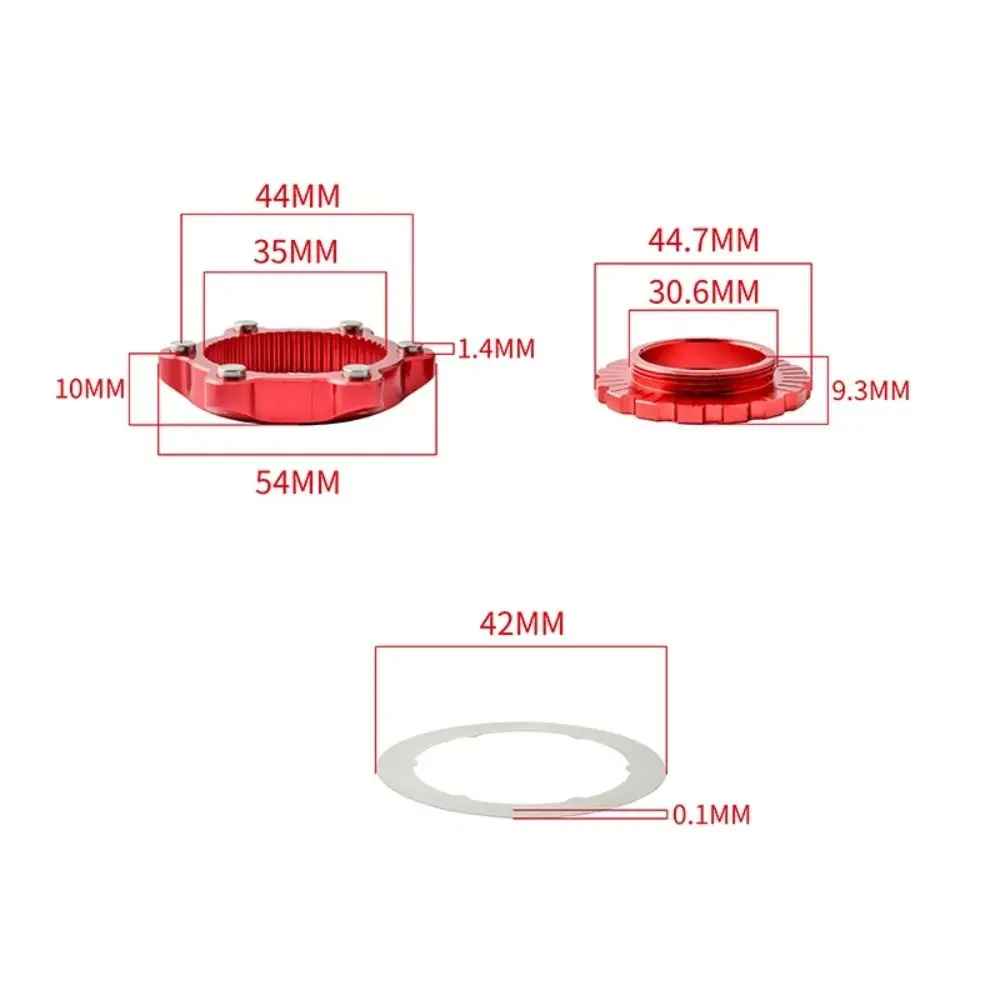 6 Bolts Bike Centerlock Adapter 44mm Axis Aluminum Alloy Bike Hub Center Lock Conversion Tight Fit Anodizing Process