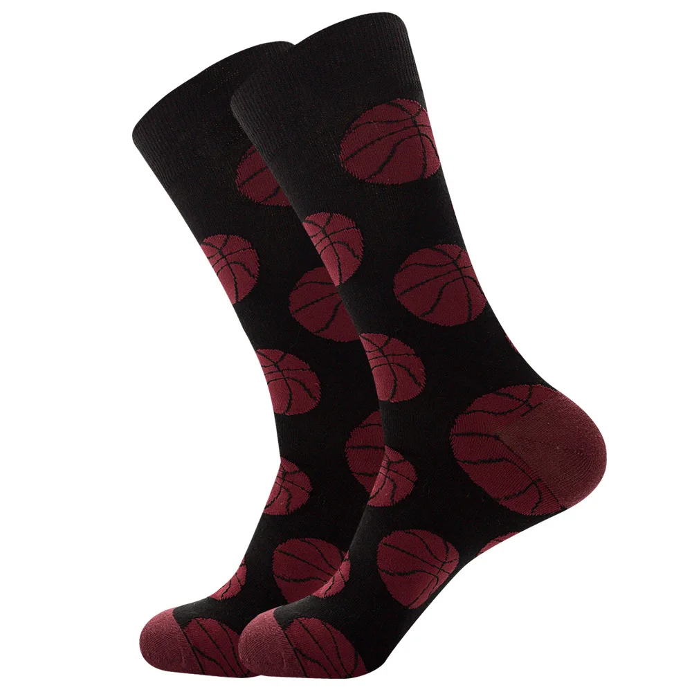 Socks Men Basketball Soccer Rugby Volleyball Football Bowling Sports Ball Pattern Happy Socks Funny Cotton Crew Homme Sox