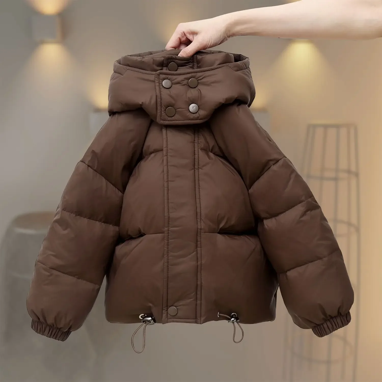 Korean Autumn Winter Children's Down Jacket Boys Girls Thick Hooded White Duck Down Jacket Teenagers Winter 3-12Y