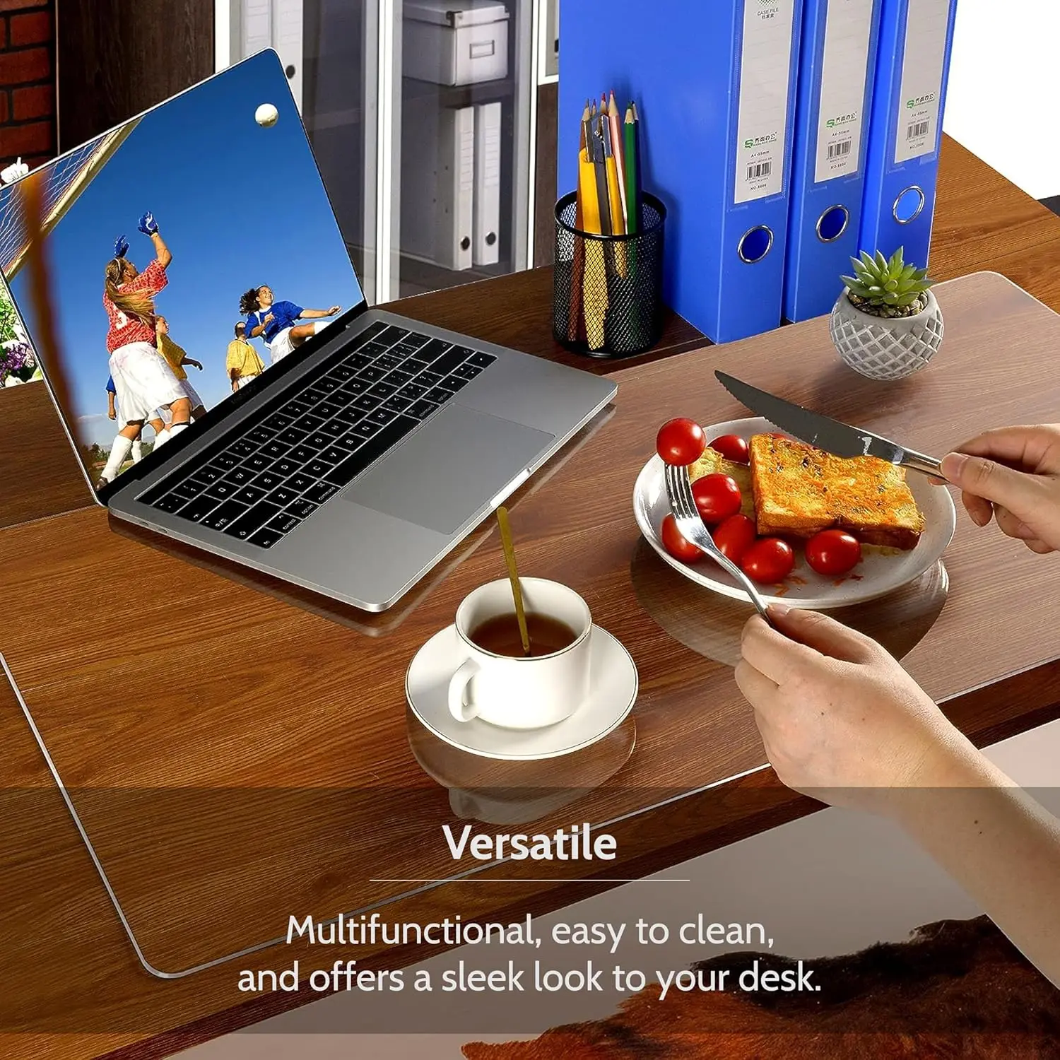 Clear Desk Mat for Keyboard and Mouse, Large Mouse Pad , Desk Protector Mat with Round Edge for Office and Home Desktop 3