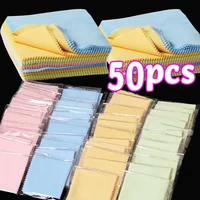 1-50PCS Soft Microfiber Cleaning Cloth High Quality Chamois Glasses Cleaner for Glasses Cloth Len Phone Screen Cleaning Wipes 1