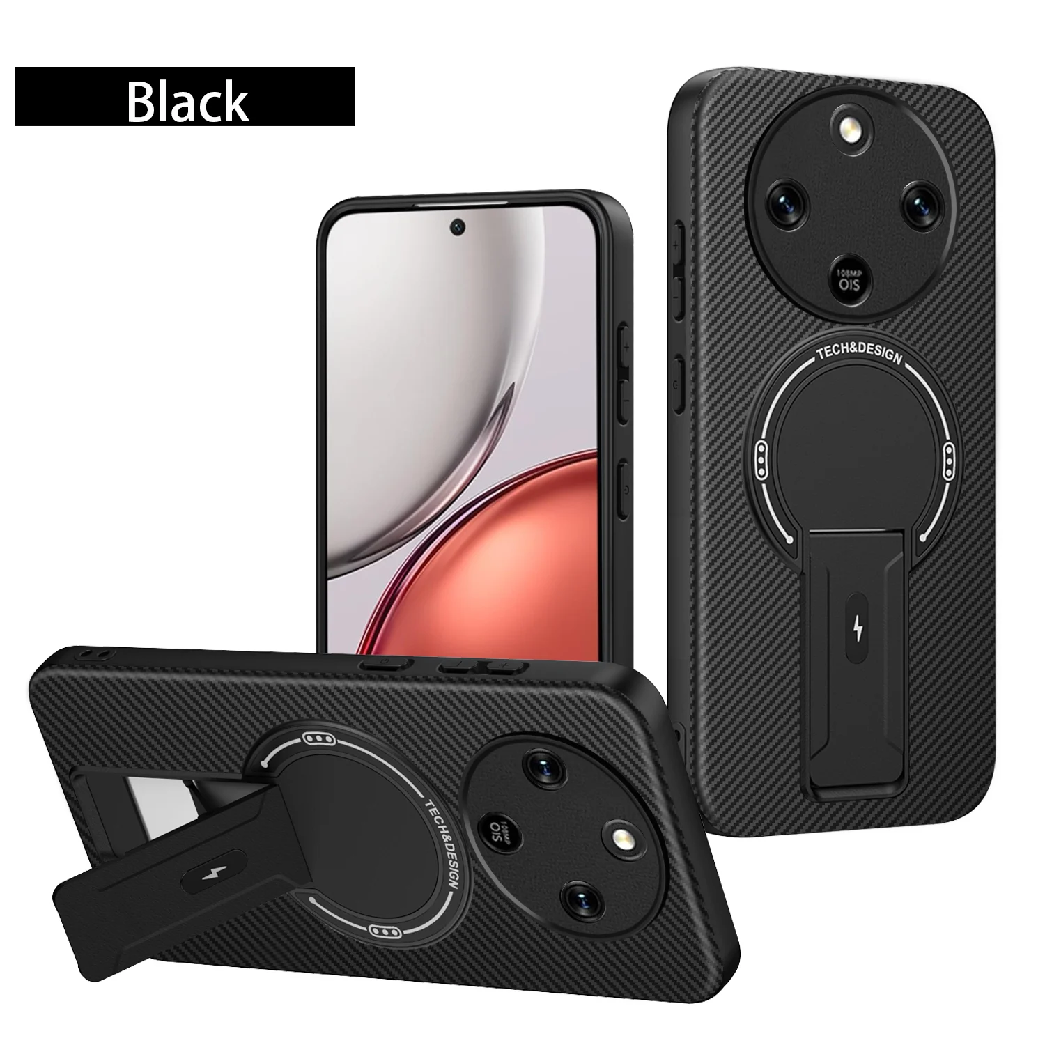 Magnetic Mounting Bracket Protective Phone Case with Enhanced Back Cover