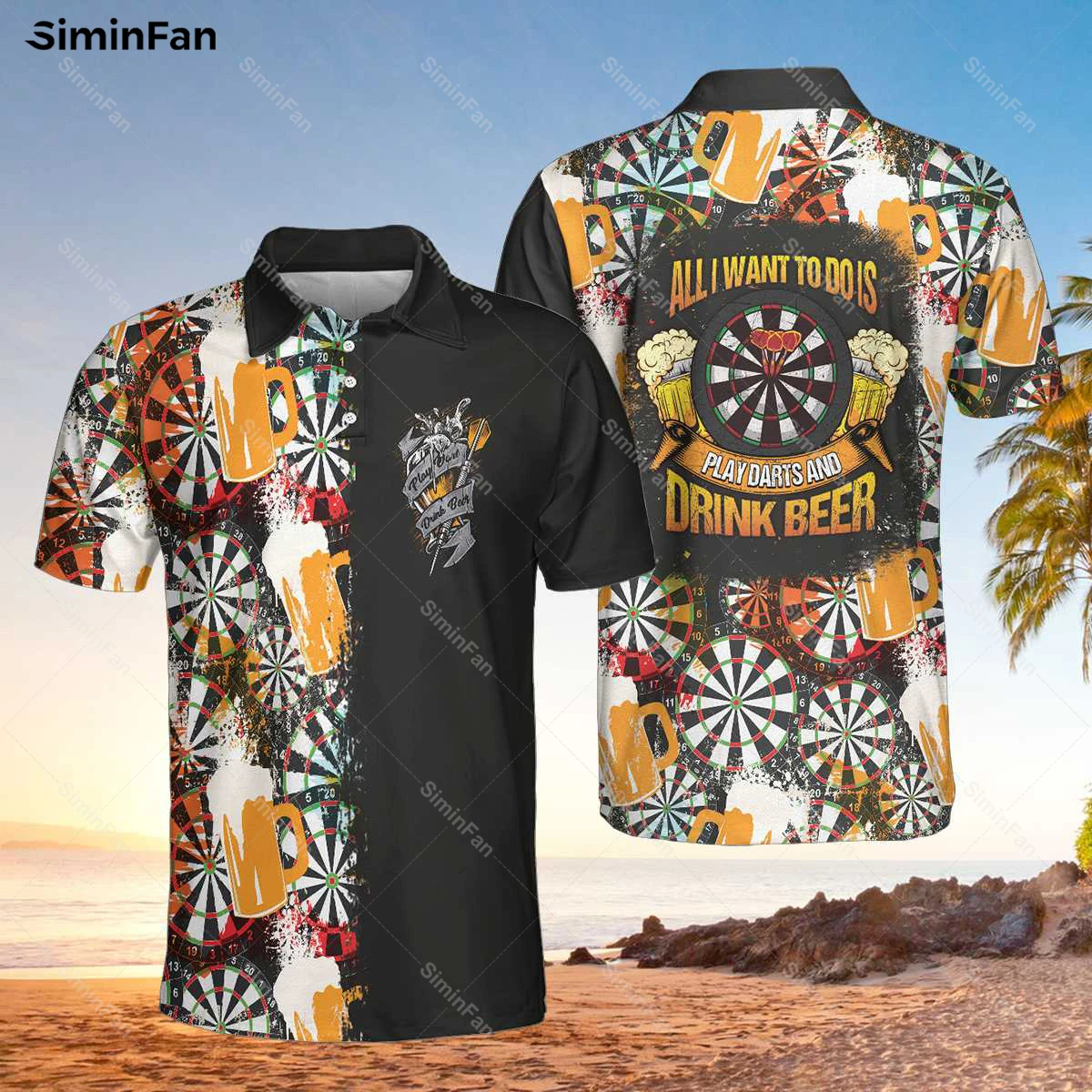 

Play Darts Drink Beer 3D Full Printed Polo Shirts Tennis Tshirt Men Female Casual Tops Summer Tees Unisex Fashion Streetwear 01