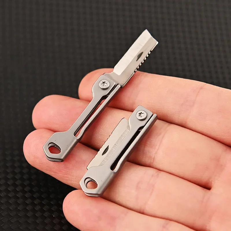 Stainless Steel Mini Square Head Folding Easy to Carry Keychain