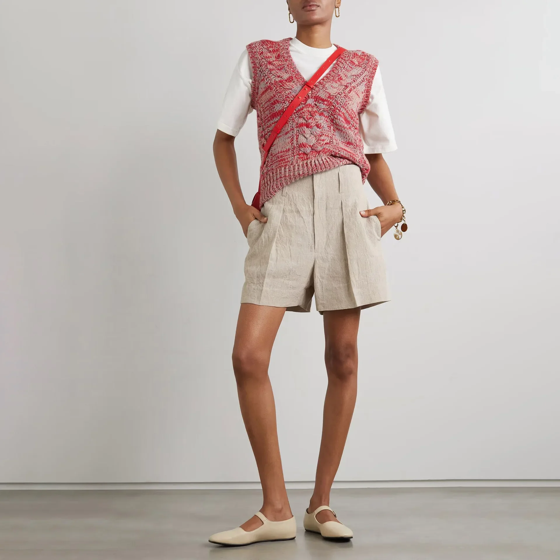 

Women's Linen Shorts Solid Zipper Fly Pockets Summer Casual All-Match Short Pants