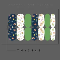 14tip Full Cover Nail Stickers Forest Nail Decoration Nails Sticker Designer Self Adhesive Nail Sticker Flowers Nail Art Sticker 2