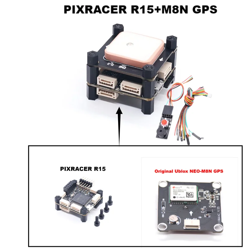 Pixracer R15 PX4 Contrôleur de Vol Autopilot avec M8N GPS - Choisissez votre pack