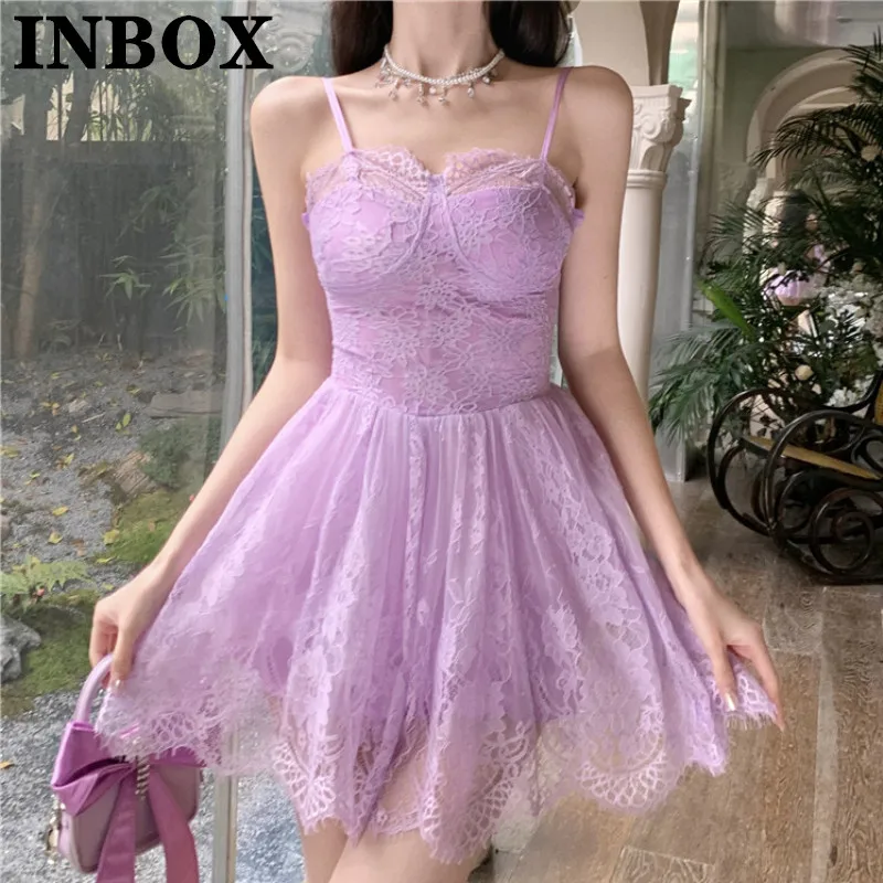 

Korean Version Purple Mini Strap Corset Dress Ideas Sexy Hort Slip Dresses Nightclub Off The Shouder Halter Dress Woman