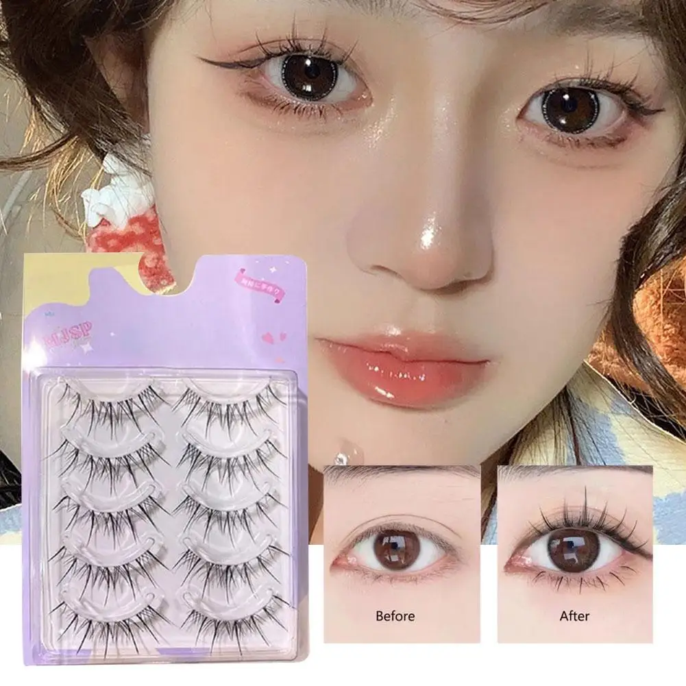 

Natural False Eyelashes Transparent Stem False Eyelashes Makeup Sharpened Pairs Nude False Soft Makeup Comic 5 Eyelashes Be S1X9