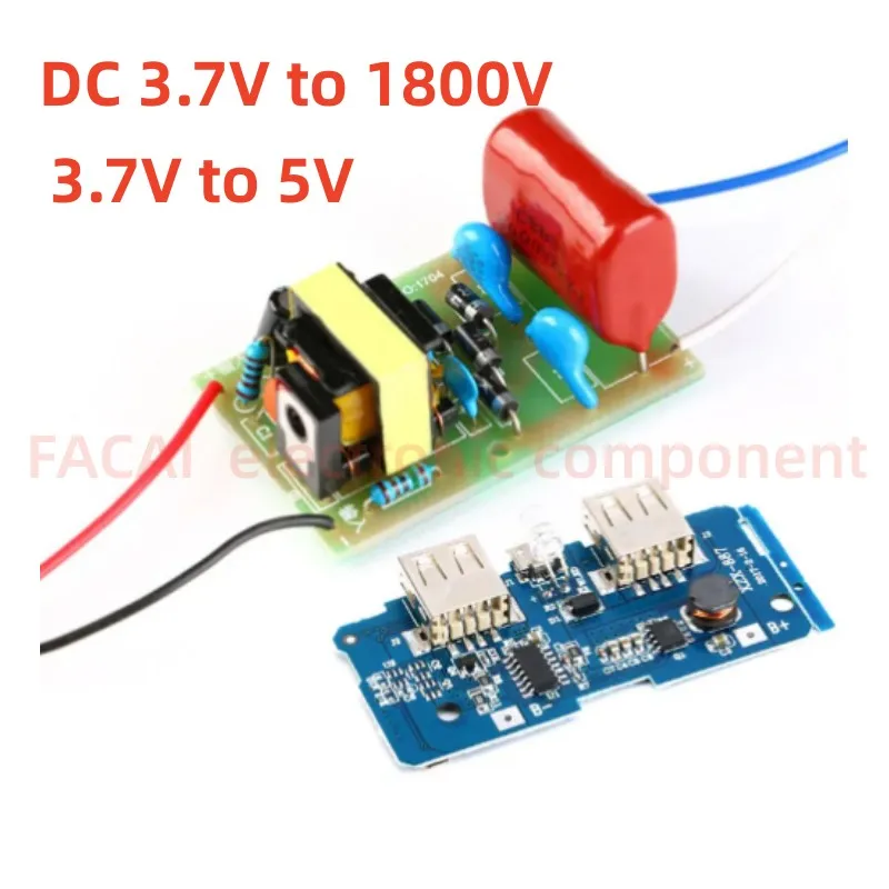 Dc 3.7V A 1800V Booster Step Up Module Arc Pulse Dc Motor Con Condensatori Ad Alta Tensione E Modulo Di Alimentazione Da 3.7V A 5V