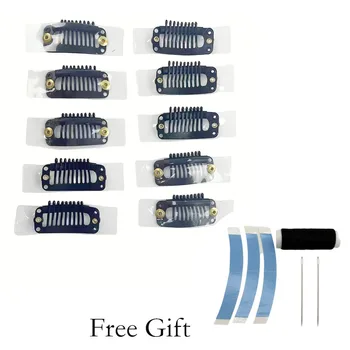 Set di 6/10 clip professionali da 3,2 cm per extension di capelli, clip per frangia, clip a scatto per extension, pettine in metallo per extension