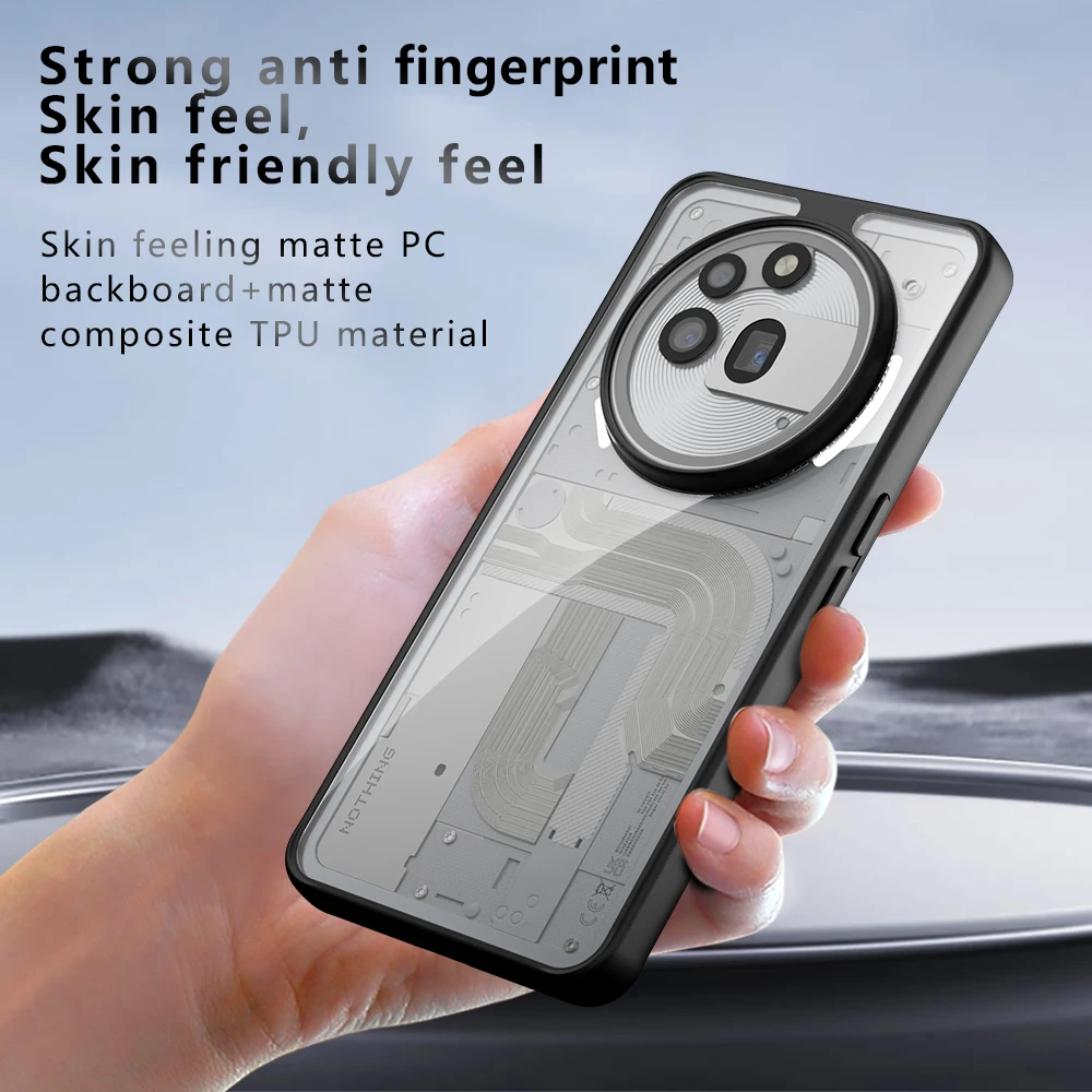 Shockproof Frosted Matte Phone Case with Translucent Back Cover